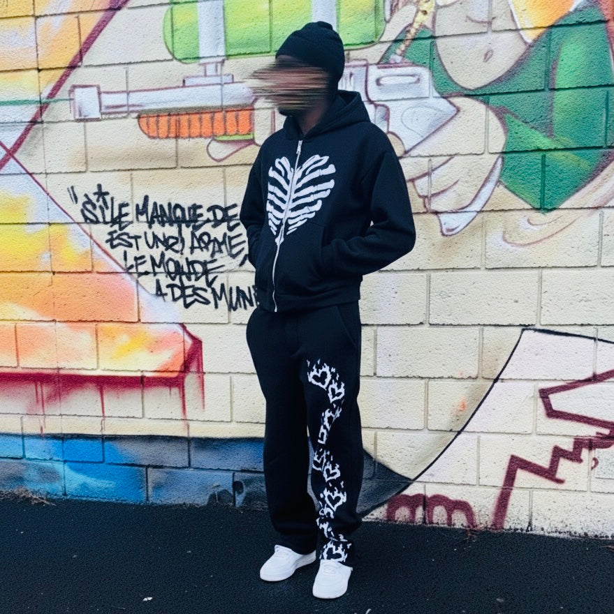 Ensemble Skeleton Heart & Flames