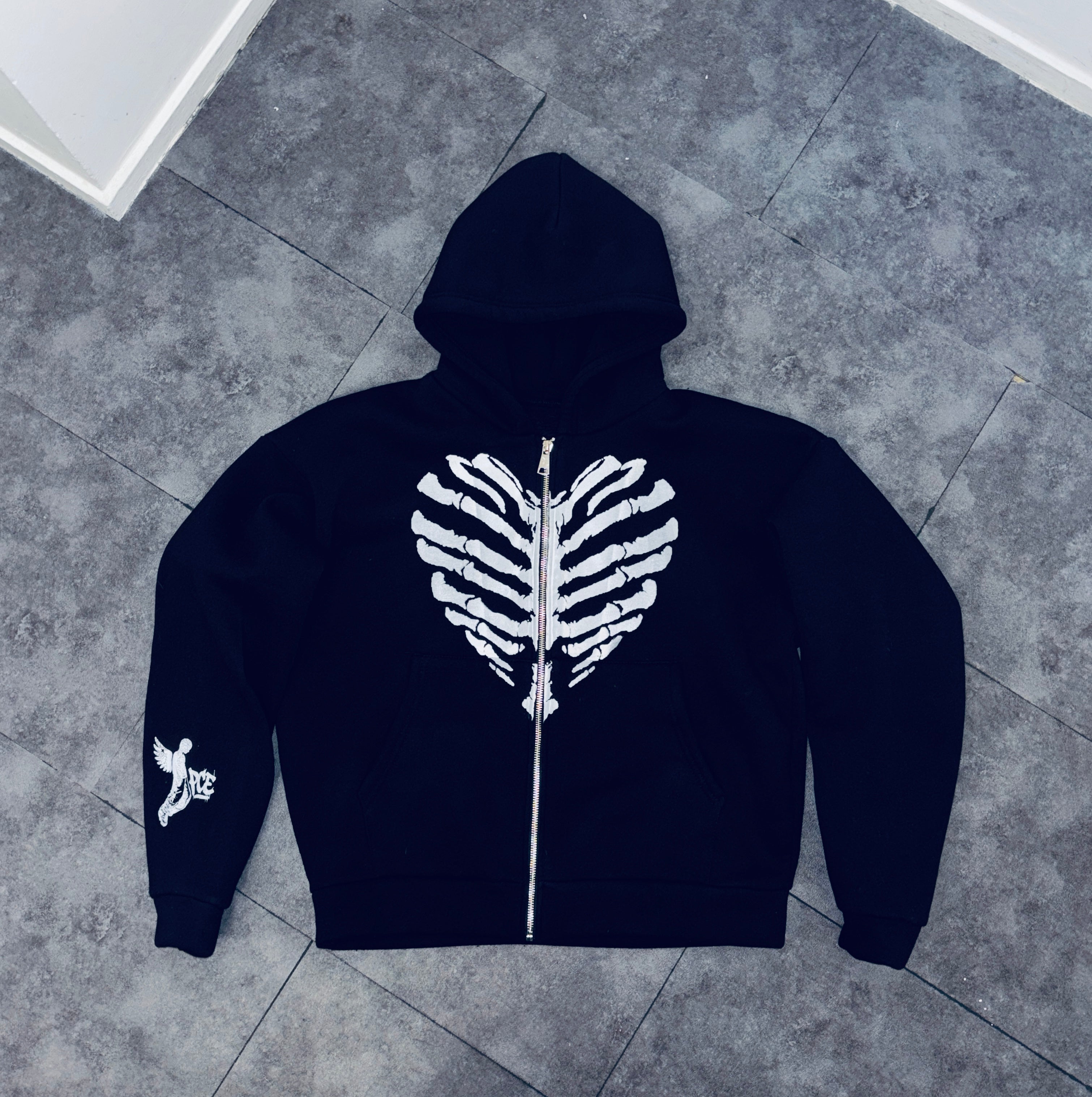 Zip up hoodie Skeleton Heart